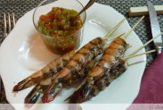 crevettes au gingembre avec leur sauce