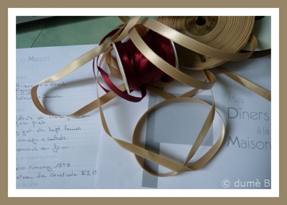 mes dîners à la maison