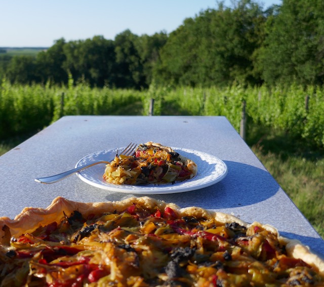 Tarte au poivron et boudin noir